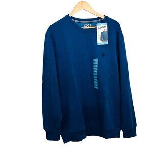 IZOD Mens Royal Blue Crew Neck Pullover Sweatshirt Size L Large NWT